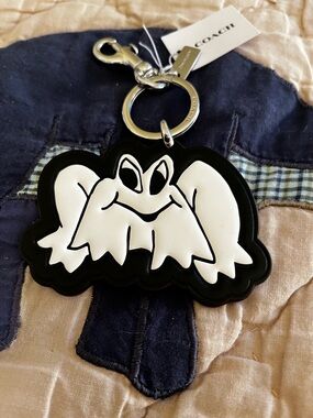 Coach Black & White Frog Bag Charm